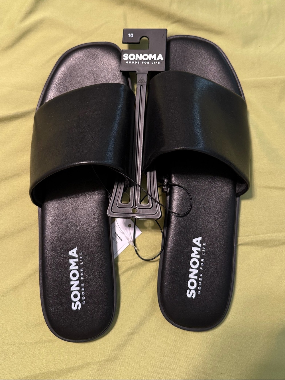 Black slide sandals
